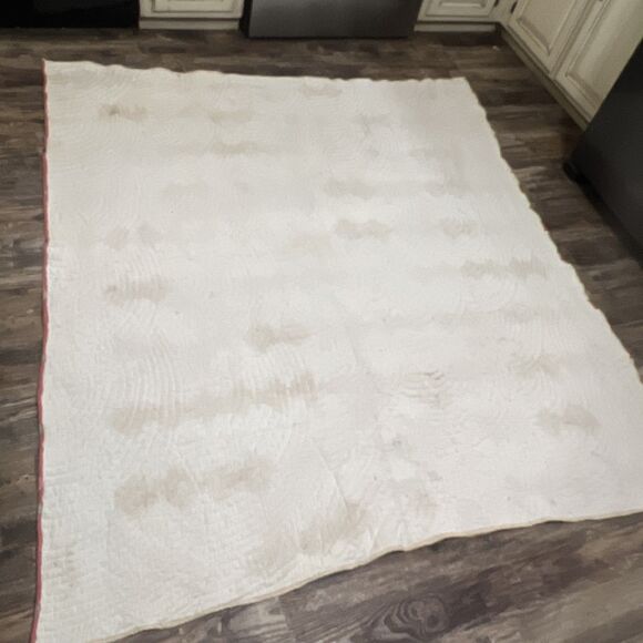 Vintage Handmade Bow Tie Pieced Single Quilt 73x66 - Picture 15 of 16